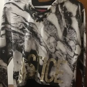 Cropped Justice Marble Hoodie